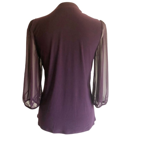 Atelier 29 Sheer Chiffon Sleeves Purple Size Small - Picture 5 of 9